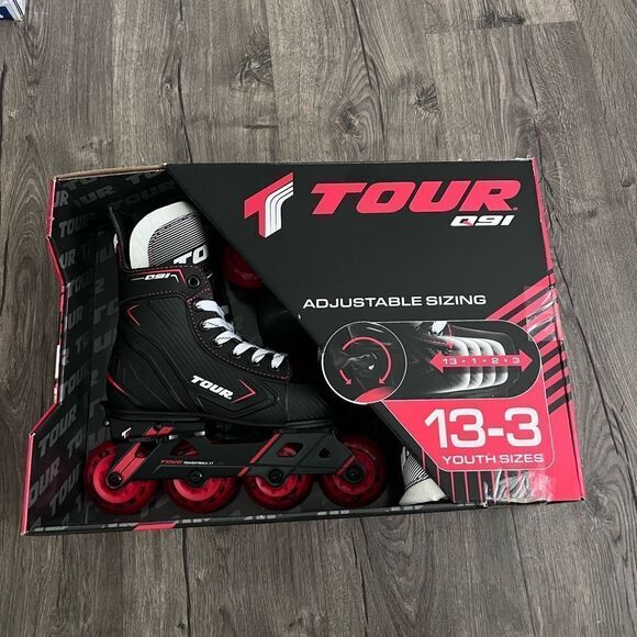 Tour Q91 Kids' Adjustable Inline and Roller Hockey Skates - Picture 1 of 6